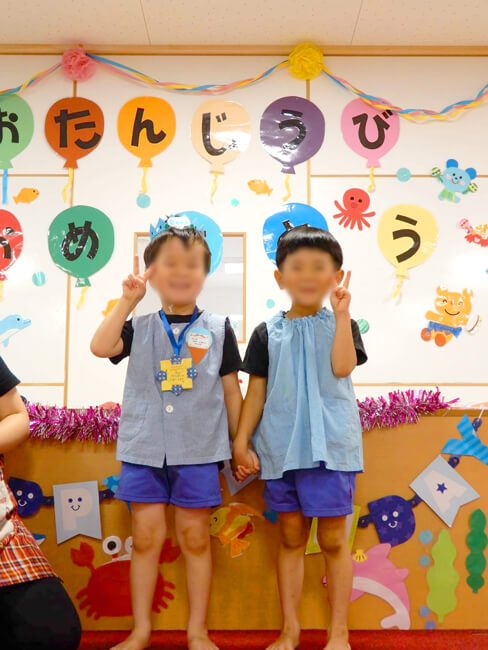 7月の子どもたち-誕生日会